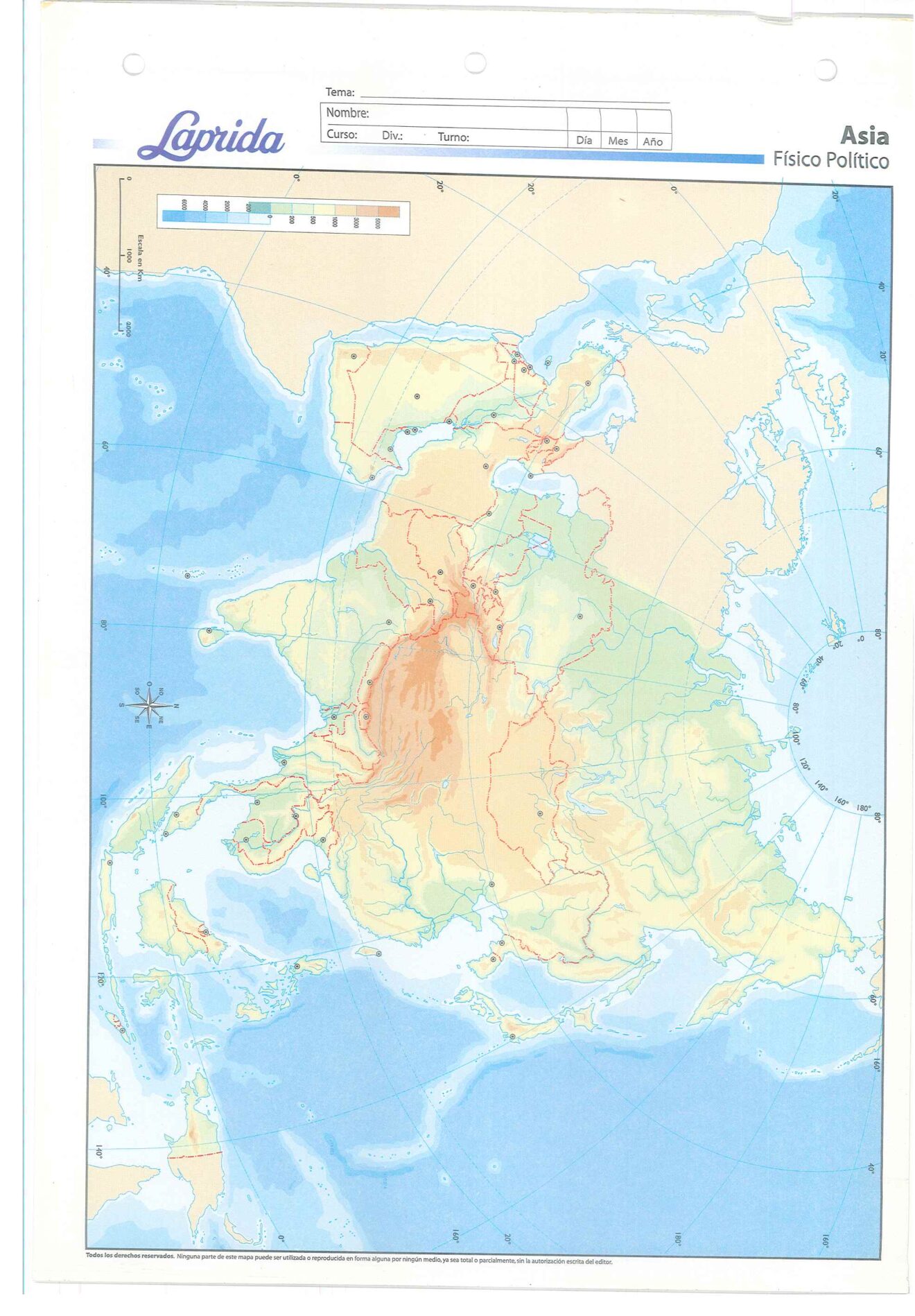 Mapa N5 De Asia Fisico Politico Casa De Andres