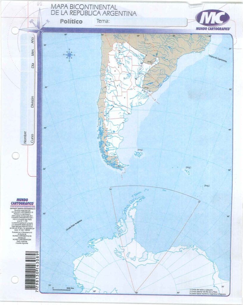 Mapa N3 Bicontinental De La Republica Argentina-Politico – Casa de Andres