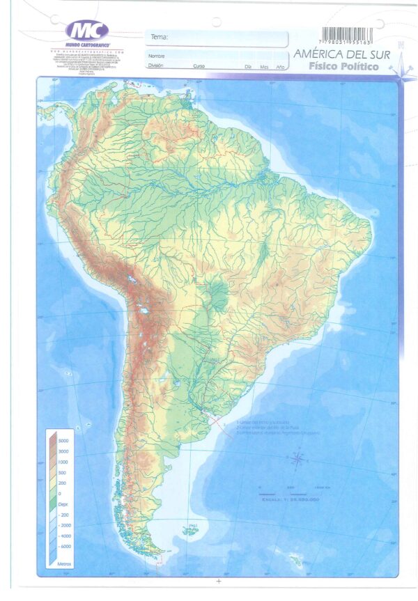 Mapa N5 De America Del Sur-Fisico Politico