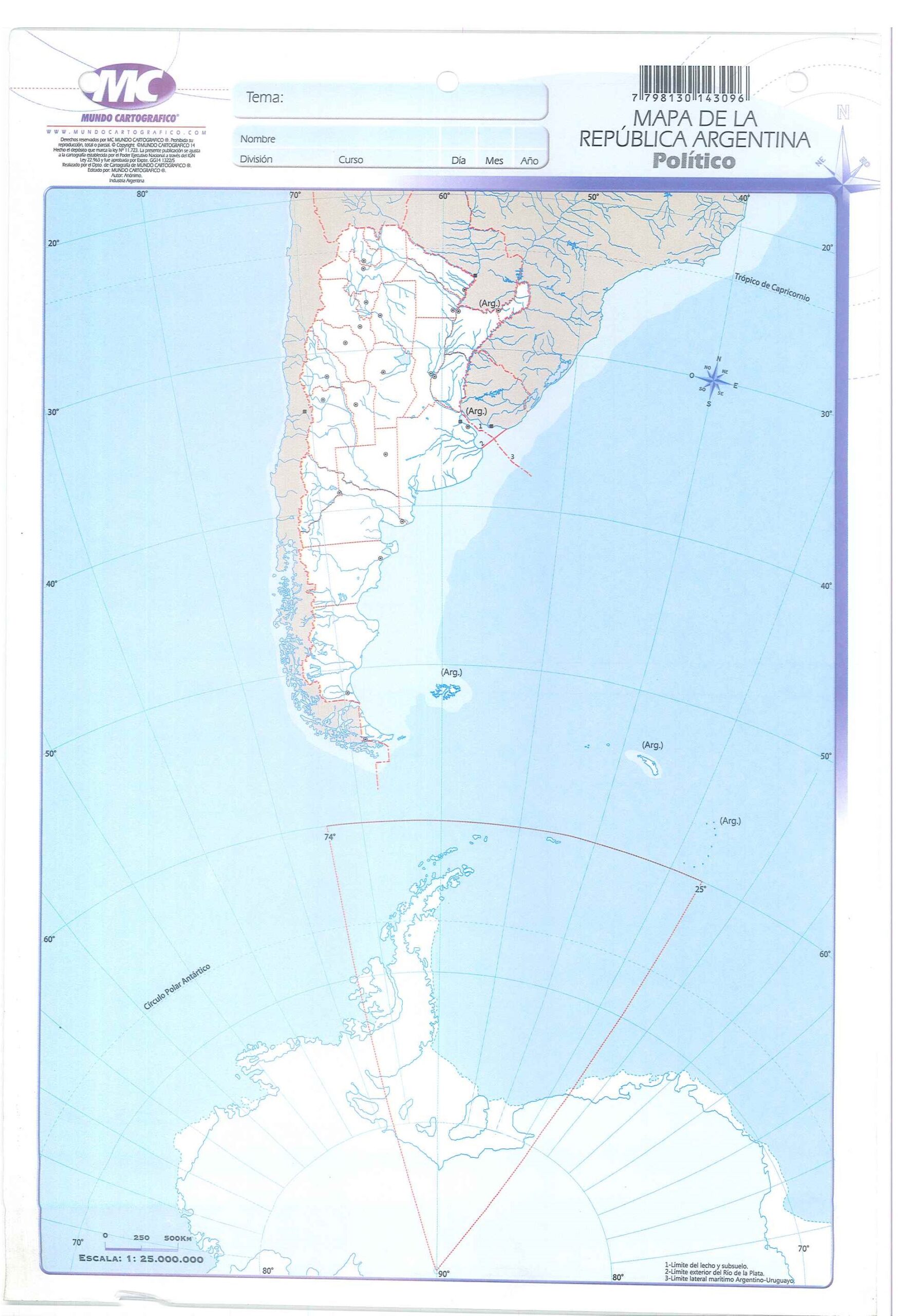Mapa N5 De La Republica Argentina-Politico – Casa de Andres