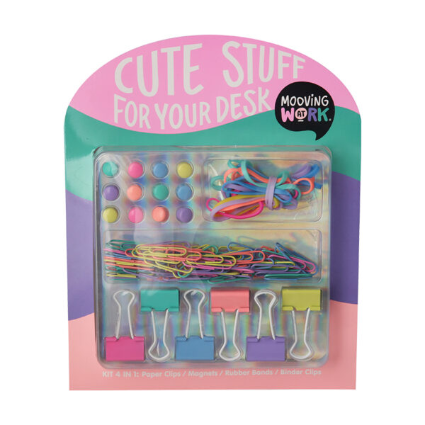 Kit De Oficina Mooving Pastel Clips+Iman+Aprieta Papeles (211-2060401)