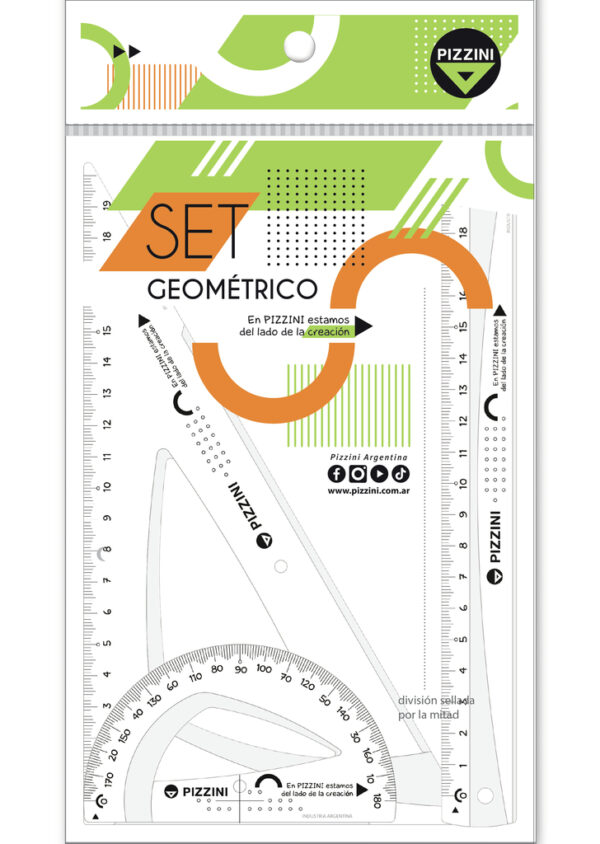 Set De Geometria Pizzini 3 Piezas (4113)