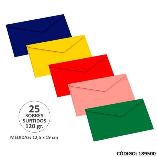 Sobre De Carta De Colores 12x19 x 1 Unidad