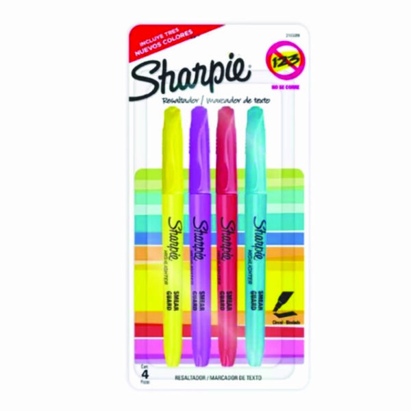 Resaltador Sharpie Accent Pocket x4 Fluor